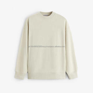 Sweat-shirt à col rond personnalisé 100% coton Streetwear à épaules tombantes pour hommes Sweat-shirt à col rond côtelé pour hommes - Product Image 5