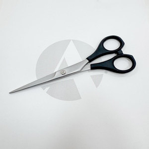 Right-Handed Stainless Steel Barber <b>Scissors</b> Medium Handle Blunt Tips Sharp Blades Professional Salon Use 4Cr13 Stainless Steel - Product Image 1