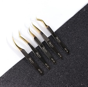 Professional Stainless Steel Fiber <b>Lash</b> Eyelash Tweezers High Quality Precision 10mm Smooth Tip Durable <b>Cluster</b> Tweezer OEM - Product Image 4