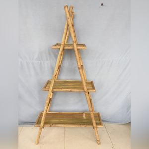 Estante de escalera de bambú de 4 niveles, estantería de almacenamiento y estantes de exhibición, muebles para el hogar u oficina a la venta - Product Image 1