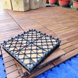 Baldosas de Madera de Acacia de 300*300 mm, Baldosas de Suelo Encajables para Interiores y Exteriores, Decoración para el Hogar, Jardín, Terraza y Patio Trasero - Product Image 4