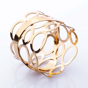 Decoration Accessories Stainless Steel Elegant Gold Hollow Shape Hammered Modern Eco-Friendly Napkin <b>Ring</b> Premium Giveaways - Product Image 4