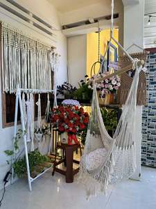 Silla hamaca para balcón, hamaca de macramé OEM, hamaca de macramé para patio, hamaca de macramé de Vietnam, hamaca de macramé de algodón natural - Product Image 4