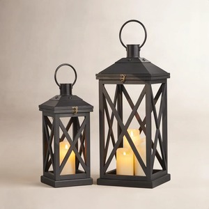 <b>Brass</b> <b>Candlestick</b> Holder with Glass Cylinder Heat Resistant Home Decoration - Product Image 2