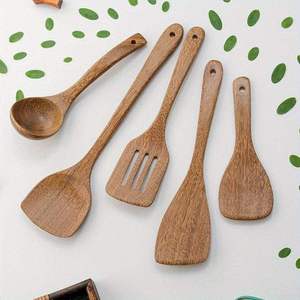 Cuchara de servir de madera, pulida a mano, estilo sencillo para uso en la cocina, ecológica, estilo sencillo, cubiertos para decoración de mesa, utensilios de cocina - Product Image 3