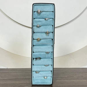 Bijoux bagues boucles d'oreilles en cuir à carreaux usinés à la main de grande capacité boîtes de rangement présentoir à bijoux boîte de voyage emballage - Product Image 6