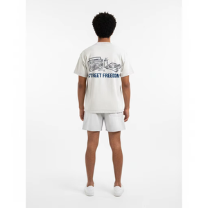 Custom Oversized Acid Wash T-Shirt Short Set for Men Men's Summer Graphic Cotton 2-Piece Tracksuit with Screen Printing Design - Product Image 4