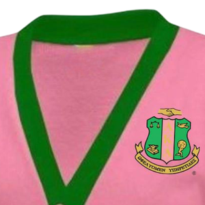 Cardigan universitaire AKA pour homme, pull en tricot personnalisé brodé pour sororité, rose et vert, pour étudiants universitaires, en acrylique épais pour l'hiver - Product Image 5