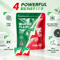 Capsules de lessive BloomWell Flash 3-en-1 |   Nettoyage en profondeur 8X et parfum longue durée 72H