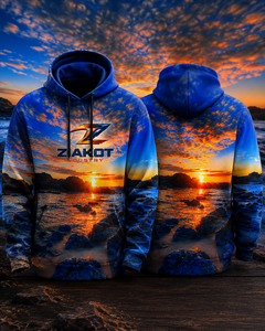 Sudadera con Capucha Unisex ZIAKOT, Estampado de Lago Otoñal, Manga Larga, Sublimada, Informal, para Adultos, Peso Medio, Poliéster, con Cordón Ajustable - Product Image 6