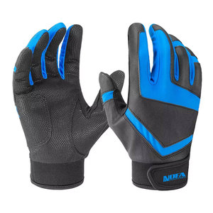 Guantes de Bateo de Cuero Negro NOFA INDUSTRIES, Cierre de Hebilla Ambidiestro, Tejido de Punto Acolchado, para Entrenamiento de Béisbol para Adultos - Product Image 4