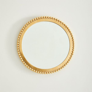 Espejo de Pared Redondo Decorativo de Madera con Acabado Dorado Antiguo Rústico, Diseño de Cadena Trenzada, Borde Biselado, Decoración para el Hogar, Sala de Estar - Product Image 3