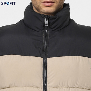 <b>Men's</b> Color Blocking Puffer Vest Stand Collar Zipper Closure Polyester Wadding Winter Casual <b>Jacket</b> - Product Image 6