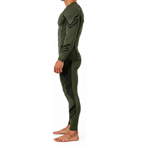 Ensemble de vêtements de sport pour homme, vêtements de compression personnalisés, tissu extensible, évacuation de l'humidité, haut à manches longues et pantalon pour la course à pied, la salle de sport, l'entraînement - Product Image 3