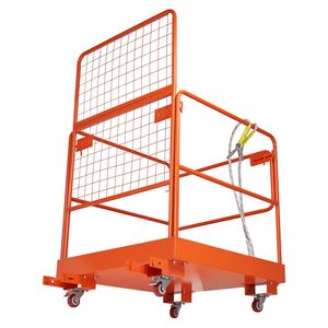 36.2 X 41.1 Inch Heavy Duty Forklift Safety Cage 1200 Lbs Capacity Work Platform 4 Wheels <b>Construction</b> <b>Lifter</b> Man Basket - Product Image 1