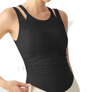 Débardeur tricoté respirant personnalisé pour femme avec logo frontal, style sportif pour le yoga - Product Image 4