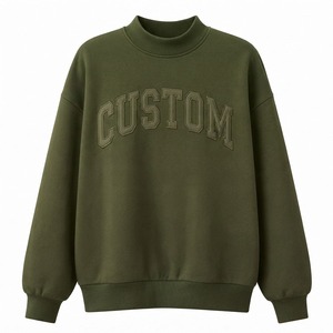 Sudadera estampada de fábrica para mujer, de algodón, con hombros caídos, mangas largas, logotipo frontal personalizado para invierno - Product Image 3