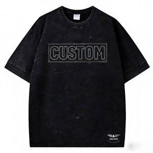 เสื้อยืดคอกลมแขนสั้นทรงโอเวอร์ไซส์ผ้าคอตตอนเจอร์ซีย์ถักสีพื้นสำหรับผู้ชาย ป้องกันรอยยับ สไตล์ฮิปฮอป ใส่สบาย - Product Image 1