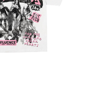 Camiseta Blanca Extra Grande con Estampado de Chicas Conejitas, Estilo Urbano, Jersey de Manga Corta con Cuello Redondo para Hombre - Product Image 2