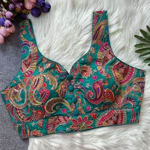 Blusa de Fiesta de Diseño Sin Mangas con Tiras Decorativas, de Crepé Natural, Estilo Espalda Abierta, Acolchada, Completamente Cosida y Lista para Usar - Product Image 5