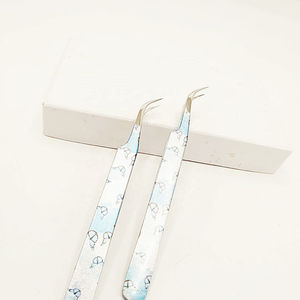 Pince à épiler professionnelle en acier inoxydable antistatique pour extensions de cils, applicateur de cils, outil de salon de beauté antimagnétique - Product Image 1