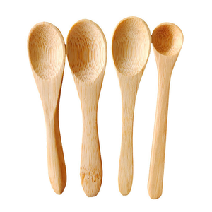 Cuillères en bois de bambou naturel, cuillère à glace, cuillère à café, cuillère à miel, mini-cuillère, cuillère à thé, vaisselle, couverts de cuisine, cuillères pour enfants - Product Image 1