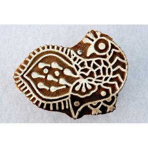 Bloque de impresión de tela tallada a mano, sello decorativo de bloque de impresión de madera - Product Image 1