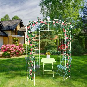 Arco da Giardino in Metallo con Struttura in Legno per Cerimonie Nuziali, Pergola a Forma di Gabbia per Uccelli 81.3FT X 114.2FT - Product Image 1