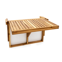 OEM Fabricant de meubles vietnamien Table de balcon pliante en bois d'acacia Table de bar d'extérieur multifonctionnelle et portable