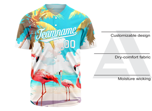 ชุดเบสบอลชายแบบสั่งทำพิเศษ พร้อมเสื้อตาข่ายคุณภาพพรีเมียม และเสื้อคอวีติดกระดุมด้านหน้า ลายพราง แขนสั้น เนื้อผ้ามีเท็กซ์เจอร์ - Product Image 3