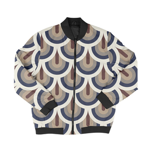 Chaqueta Bomber para Hombre con Estampado de Sol y Luna, Cierre de Cremallera, Estilo Casual, para Otoño, Corte Regular, Material de Poliéster - Product Image 2