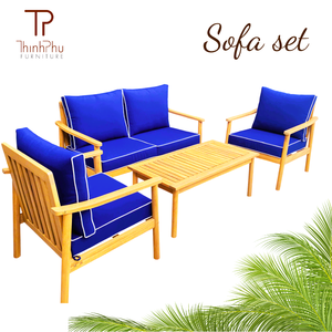 THINH PHU FURNITURE TP6123 Modern AVANI Modular Sofa Set (4pcs) with 10cm Seat Pressured Back Pillows for Apartment & Hotel Use - Product Image 1