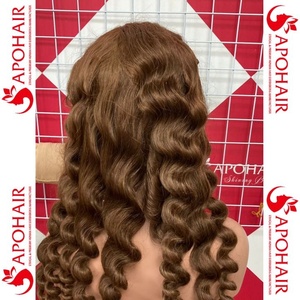 Perruque Body Wavy U part wig 100% cheveux humains de haute qualité, aucun emmêlement, aucune perte, prix de gros pour noir Transparent DHL - Product Image 5