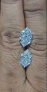 Paire de diamants CVD hexagonaux à taille modifiée, cultivés en laboratoire, de 1,00 à 3,00 carats, polis à la main en Inde pour la fabrication de bijoux (boucles d'oreilles) - Product Image 5