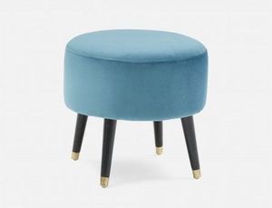 ออตโตมันกำมะหยี่ทรงกลมสีชมพูทันสมัย หุ้มผ้าแบบทัฟท์ ขาสีทอง เฟอร์นิเจอร์ห้องนั่งเล่น เฟอร์นิเจอร์โรงแรม - Product Image 2
