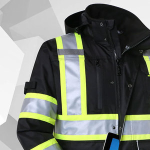 Chaqueta de Trabajo Reflectante de Alta Visibilidad, Chaqueta de Seguridad Unisex de Poliéster con Cremallera y Bolsillos - Product Image 6