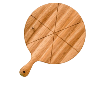 Tabla para pizza de madera ecológica, diseño moderno, cortador de pizza de madera de acacia y tabla para servir, para cortar y servir. - Product Image 1