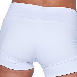 Shorts de sport taille haute élastiques et respirants en polyester pour femmes, prix de gros, avec logo personnalisé, pour entraînement, gym et course à pied - Product Image 6