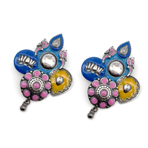 ต่างหูเงินแท้ 925 รุ่น SKU7542 ประดับดอกไม้เคลือบสีสวยงาม เหมาะสำหรับเป็นของขวัญวันครบรอบแต่งงานและงานปาร์ตี้ - Product Image 1
