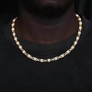 14k 18k Yellow Gold Plated Premium Quality Link <b>Chain</b> Moissanite Diamond <b>Iced</b> Hip Hop Style Cuban <b>Chain</b> for Men Women - Product Image 3