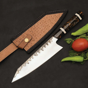 Couteau de chef Burraq personnalisé fait main en acier carbone, lame de 8 pouces, épaisseur de 3,0 mm, manche en bois, NOUVEAU, cadeau - Product Image 4