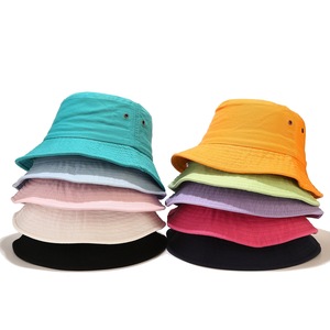 Cotton Bucket <b>Hat</b> <b>Summer</b> Outdoor Travel Beach Sun Cap Plain Colors for Casual Scene - Product Image 3