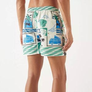 Shorts de bain décontractés pour hommes, taille mi-haute, avec logo imprimé sur le devant, confortables, séchage rapide, extensibles, écologiques, multi-poches - Product Image 6