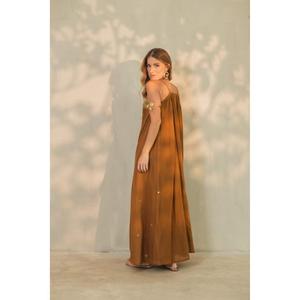Robe longue bohème pour femme avec travail de miroirs, sans manches, col en V profond, idéale pour la plage ou les soirées, style kaftan - Product Image 5