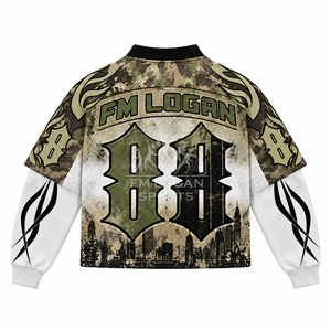 Custom Flag Layered <b>V</b>-<b>neck</b> Long Sleeve Breathable Quick-Dry Anti-Wrinkle Sports Jersey <b>Oversized</b> Mesh Unisex Streetwear - Product Image 2