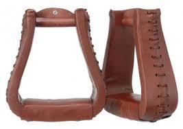 Estribos de madera clásicos para silla de montar western con herrajes de latón, tamaño estándar - Product Image 3