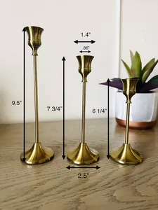 Portavelas de Metal de lujo hecho a mano de alta calidad, soporte de vela de lujo chapado en oro de alto acabado - Product Image 3