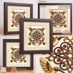 Premium Natural Wood Veneer Art Frame | Modern Decorative <b>Wall</b> Frame | Handcrafted Home & Office Decor - Product Image 4