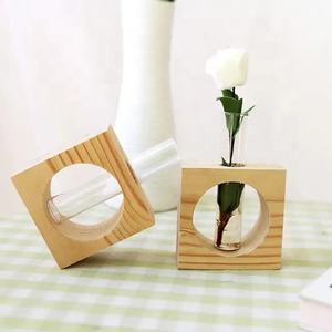 Pot de fleur en bois au design moderne Pot de fleur en bois fait à la main au design classique pour la maison, l'hôtel et le restaurant Produit de vente populaire - Product Image 3