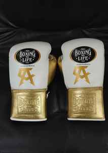 Guantes de Boxeo MMA Golden Wave No Boxing No Life de Cuero Premium con Cierre de Cordones, Alta Calidad, Duraderos, Ligeros y Transpirables - Product Image 4